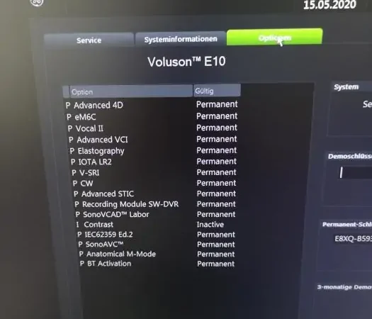 “Activation License Options for the GE Voluson E10 Cardiac Ultrasound.”